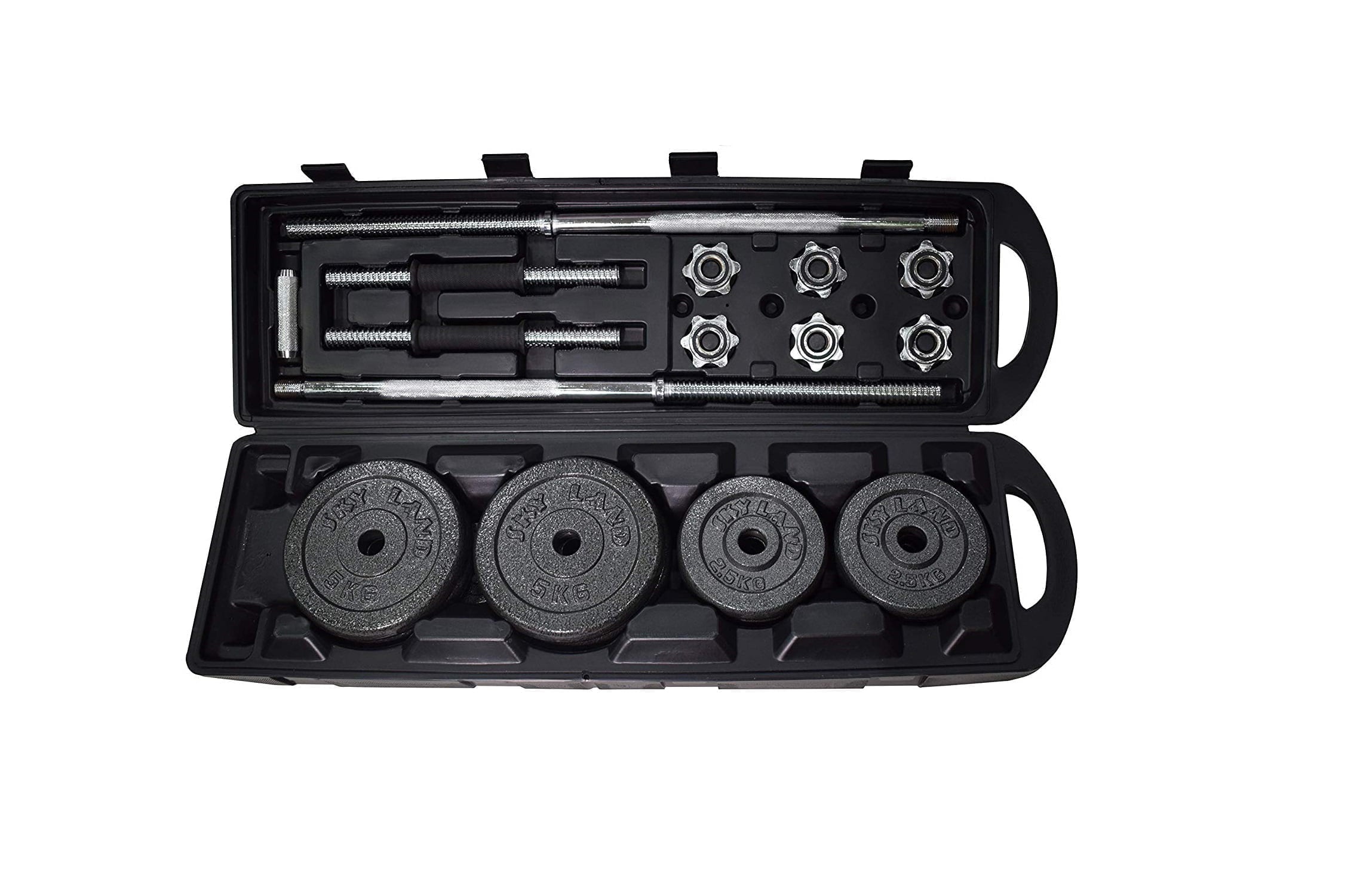 50 KG Cast Iron Barbell and Dumbbell Set with Packing Case - LABLAAB.COM