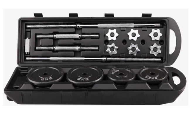 50 KG Cast Iron Barbell and Dumbbell Set with Packing Case - LABLAAB.COM