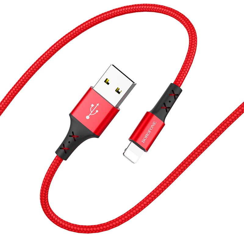 Bx20 Enjoy Charging Data Cable For Lightning 5 1 استمتع بشحن كابل البيانات لمنتجات Apple (اتصال Lightning) الماركة: Borofone الطول: 1 متر لون احمر كابل بيانات شحن لايتنينج بوروفون Bx20 (أحمر)