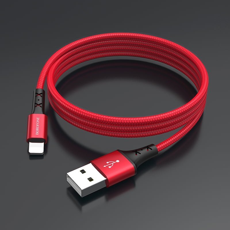 Bx20 Enjoy Charging Data Cable For Lightning 7 1 Enjoy Charging Data Cable For Apple Products (Lightning Connection) Brand: Borofone Length: 1 Meter Color: Red Charging Data Cable For Lightning Borofone Bx20 (Red)
