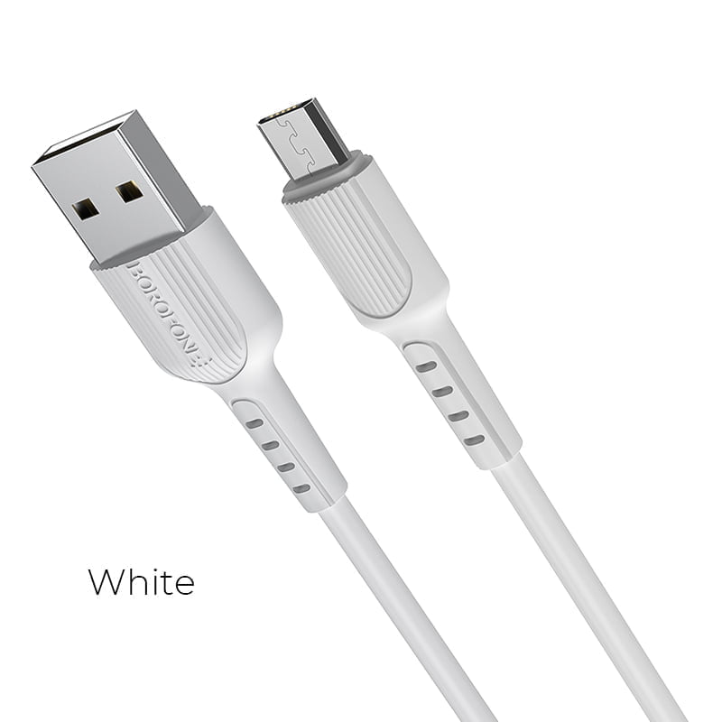 Charging Cable For Micro Usb – Vertical Stripes Design Charging Cable For Micro Usb Brand: Borofone Color: White Material: High Durability Pvc Length: 1 Meter Charging Cable For Micro-Usb Vertical Stripes Design
