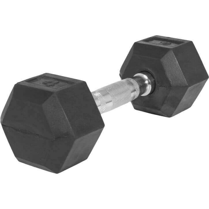 Hex Rubber Dumbbell 4Kg02 Hex Dumbbells Are A Relatively Cheap Workout Enhancer, Increasing The Intensity Of Squat And Lunge Exercises As Well As A Variety Of Strength Training Exercises. The Hexagon Shape Stops Them From Rolling, And The Rubber Coating Prevents Damaging The Floor, Making Them Safe And Popular For Home Use. Hex Dumbbells Are Available In A Wide Range Of Weight Categories To Coordinate With Your Workout Regimen. Hex Rubber Dumbbell 4 Kg