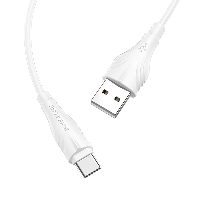 Optimal Charging Data Cable For Type C L1M White Pvc 03 استمتع بشحن كابل البيانات من أجل Type-C الماركة: Borofone المواد: بولي كلوريد الفينيل عالية المتانة الطول: 1 متر اللون الابيض كابل بيانات الشحن الأمثل من النوع C متر - أبيض Pvc