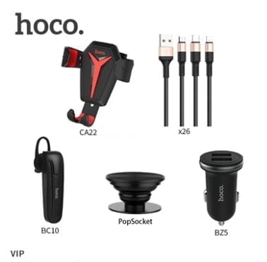 Vip Car Set Hoco Hoco An Easy Gift For Your Loved Ones Vip Custom Set Business Bluetooth Earphone Dual-Port Car Charger One Pull Three Cables, Lightning, Micro And Type-C Vehicle Mounted Gravitative Holder Retractable Vehicle Holder Vip Royal Custom Car Set