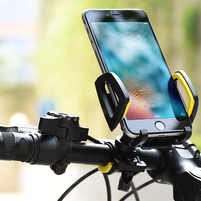 Ca14 Bicycle Mounting Holder On Wheel Hoco Vehicle Mounted Holder For Safer Riding, Applicable For Bicycle/Motorcycle With 360° Rotation With Soft Silicone Pad Devices: Mobile Phones Below 7 Inch. Model: Ca14 Color: Grey And Black Bicycle/Motorcycle Mounted Mobile Holder For Safe Riding (Grey)