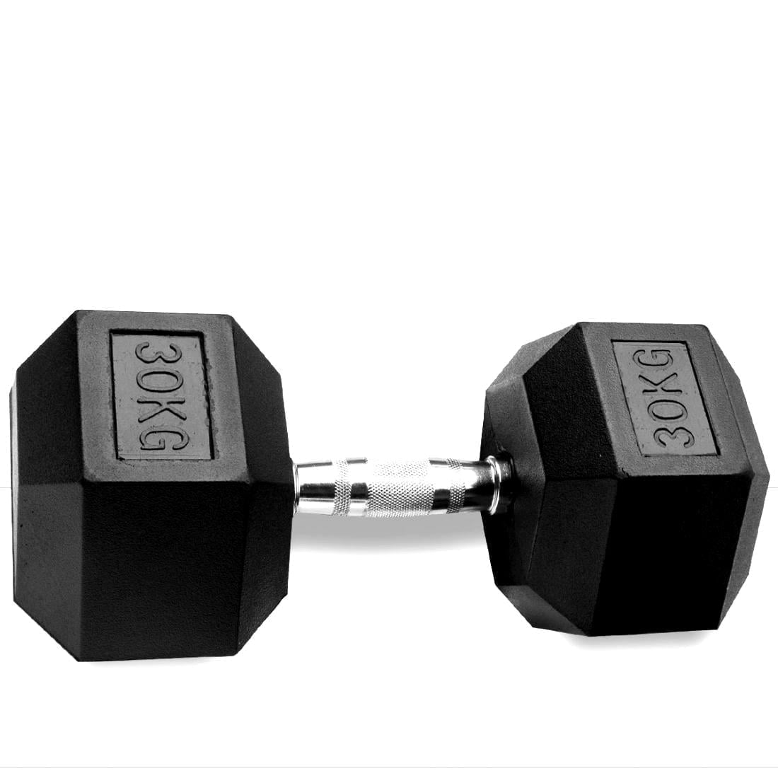 Rubber Hex Dumbbell That Doesnt Roll Or Damage Your Floor 30 Kg E1567702490862 Blackwhite Hex Dumbbells Are A Relatively Cheap Workout Enhancer, Increasing The Intensity Of Squat And Lunge Exercises As Well As A Variety Of Strength Training Exercises. The Hexagon Shape Stops Them From Rolling, And The Rubber Coating Prevents Damaging The Floor, Making Them Safe And Popular For Home Use. Hex Dumbbells Are Available In A Wide Range Of Weight Categories To Coordinate With Your Workout Regimen. Hex Rubber Dumbbell 30 Kg