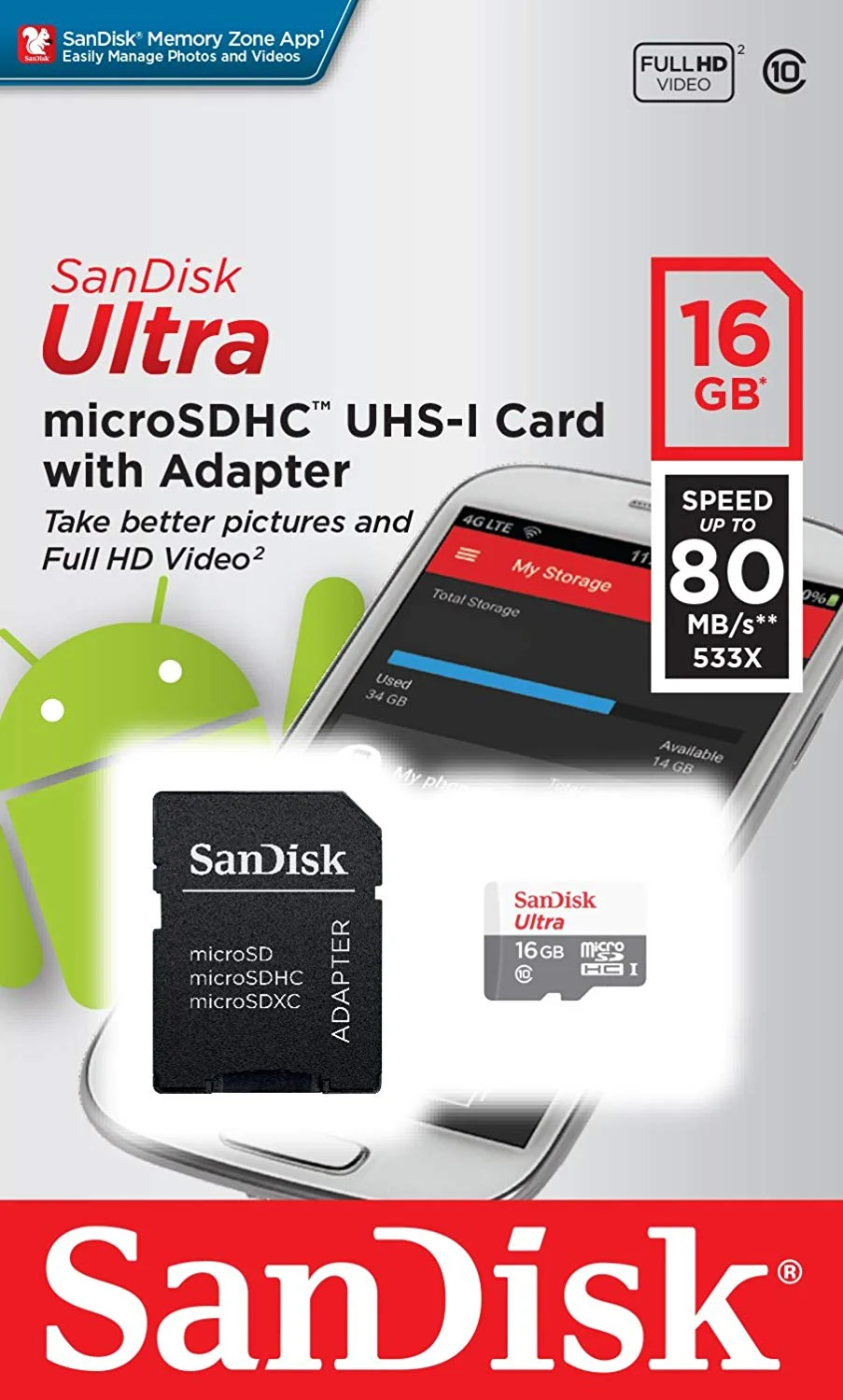 71Fdkhj30Ul. Ac Sl1500 Sandisk &Lt;Ul&Gt; &Lt;Li&Gt;&Lt;Span Class=&Quot;A-List-Item&Quot;&Gt; Bigger Capacities To Capture, Carry And Keep It All &Lt;/Span&Gt;&Lt;/Li&Gt; &Lt;Li&Gt;&Lt;Span Class=&Quot;A-List-Item&Quot;&Gt; Fast Transfer Speeds Of Up To 80Mb/S &Lt;/Span&Gt;&Lt;/Li&Gt; &Lt;Li&Gt;&Lt;Span Class=&Quot;A-List-Item&Quot;&Gt; Featuring Class 10 For Full Hd &Lt;/Span&Gt;&Lt;/Li&Gt; &Lt;Li&Gt;&Lt;Span Class=&Quot;A-List-Item&Quot;&Gt; Waterproof, X-Ray Proof, Temperature Proof, And Shockproof. &Lt;/Span&Gt;&Lt;/Li&Gt; &Lt;Li&Gt;&Lt;Span Class=&Quot;A-List-Item&Quot;&Gt; Sd Adapter Included For Compatibility With Digital Cameras&Lt;/Span&Gt;&Lt;/Li&Gt; &Lt;/Ul&Gt; &Lt;Strong&Gt;7 Years Manufacturer Limited Warranty&Lt;/Strong&Gt; Sandisk Class 10 Sandisk Class 10 Ultra Android Microsdhc Memory Card And Sd Adapter (64 Gb)
