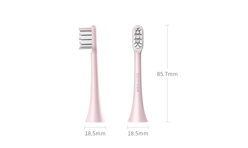 3 1 Xiaomi Original Spare Xiaomi Soocas Electric Toothbrush Brush Head. Two Pieces In The Package. Spare Brush Heads For Xiaomi Soocas Electric Toothbrush (2Pcs) (Pink)