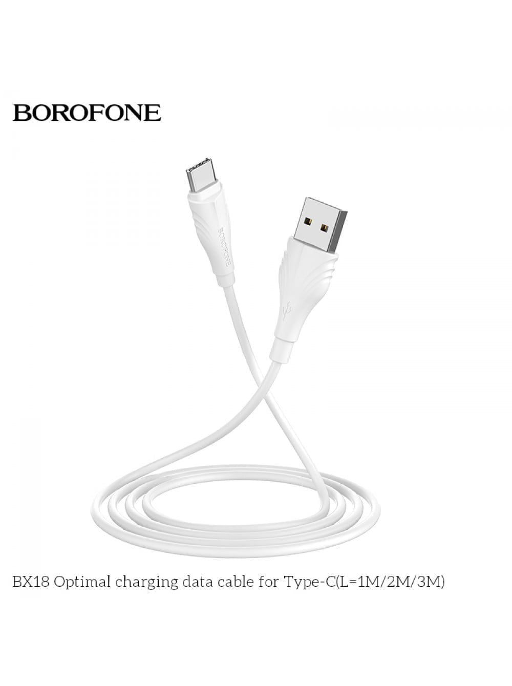 3 1000X1340 1 Hoco Borofone Usb Cable Bx18 Optimal Charging Data Cable For Type-C (L = 2M) Color: White