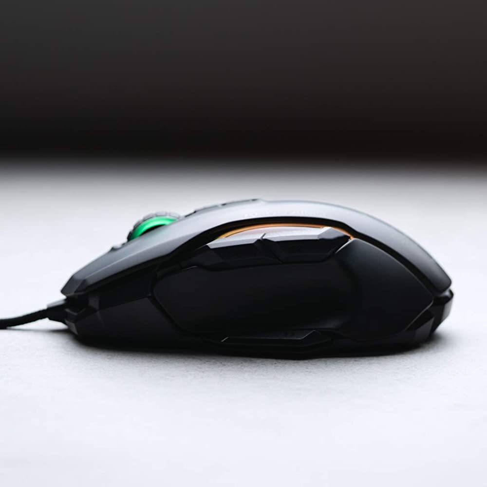 51 Qygsg37L. Ss1000 Roccat Https://Youtu.be/Mfk3Bmiiu8C Roccat® Swarm Powered – Comprehensive Driver Suite With A Striking Design And A Stunning Feature Set, The Kone Aimo Channels The Legacy Of Its Predecessor. It Boasts Refined Ergonomics With Enhanced Button Distinction, But What Truly Sets It Apart Is Its Rgba Double Lightguides Powered By The State-Of-The-Art Aimo Intelligent Lighting System. Aimo Is The Vivid Illumination Eco-System From Roccat®. Its Functionality Grows Exponentially Based On The Number Of Aimo-Enabled Devices Connected. It Also Reacts Intuitively And Organically To Your Computing Behavior. Eliminating The Need For Configuration, It Presents A State-Of-The-Art Lighting Scenario Right Out Of The Box, For A Completely Fluid, Next-Gen Experience. The Kone Aimo Features A Tri-Button Thumb Zone For A New And Even Greater Level Of Control. It Includes Two Wide Buttons Suitable For All Hand Sizes, Plus An Ergonomic Lower Button Set To Easy-Shift[+]™ By Default. Easy-Shift[+]™ Is The World-Famous Button Duplicator Technology That Lets You Assign A Secondary Function To The Mouse'S Buttons. It'S Easy To Program And Has Options For Simple Commands And Complex Macros. Roccat - ماوس ألعاب مخصص ذكي من Kone Aimo Rgba (رمادي) 23 مفتاحًا قابلًا للبرمجة ، مصمم في ألمانيا