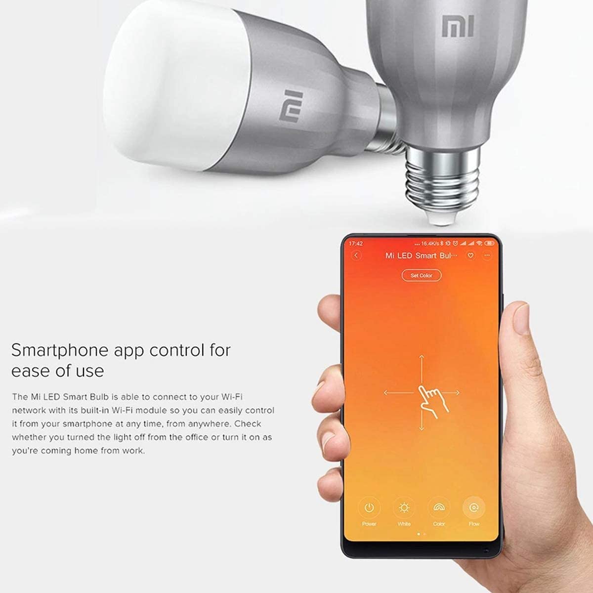 Xiaomi Xiaomi Mi Smart Led Bulb Essential(White And Color) Wifi Remote Control Smart Light Work With Alexa And Google Assistant, Voice Control, Wifi Connection, Adjustable Color Temperature, Scheduled On/Off, Smart App Control Xiaomi Mi Led Xiaomi Mi Led Smart Bulb Essential Bulb (White And Color)(10W)
