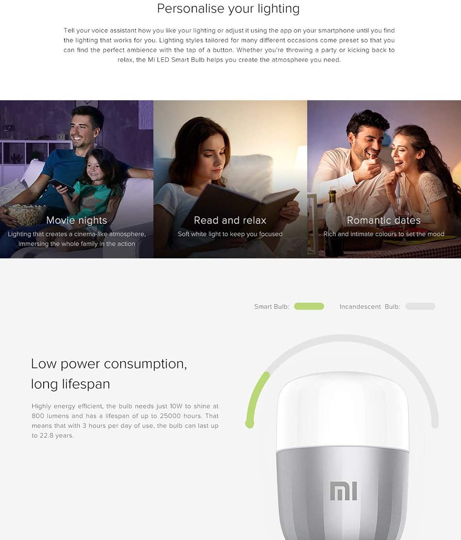 61Jcmse9Ghl. Ac Sl1200 Xiaomi Xiaomi Mi Smart Led Bulb Essential(White And Color) Wifi Remote Control Smart Light Work With Alexa And Google Assistant, Voice Control, Wifi Connection, Adjustable Color Temperature, Scheduled On/Off, Smart App Control Xiaomi Mi Led Smart Bulb Essential Bulb (White And Color)(9W)