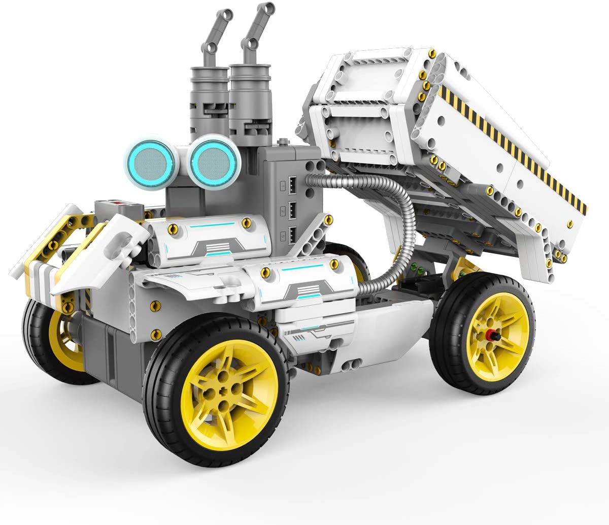 61Li4Mbjagl. Ac Sl1200 دمدمة وسحق وحرث في سلسلة Ubtech Jimu Robot Builderbots الجديدة: Truckbots Kit. باستخدام هذه المجموعة ، يمكنك إنشاء روبوتات قابلة للبناء وقابلة للتشفير مثل Dozerbot و Dirtbot أو تصميم إنشاء Jimu Robot الخاص بك. يتم توسيع المتعة من خلال منصة Blockly للتشفير ، مما يسمح للأطفال الذين تتراوح أعمارهم بين 8 سنوات وما فوق ببناء هذه الروبوتات وترميزها لأداء برامج وحيل لا حصر لها. قم بتنزيل تطبيق Jimu المجاني الذي يحتوي على إرشادات بناء خطوة بخطوة ، ثلاثية الأبعاد ، 360 درجة. الأعمار: 8+ سنوات. يشمل:
&Lt;Ul&Gt; &Lt;Li&Gt;410 أجزاء يتم تجميعها معًا&Lt;/Li&Gt; &Lt;Li&Gt;2 محركات مؤازرة آلية الحركة سلسة&Lt;/Li&Gt; &Lt;Li&Gt;2 محركات Dc&Lt;/Li&Gt; &Lt;Li&Gt;1 مستشعر بالموجات فوق الصوتية وضوء Rgb&Lt;/Li&Gt; &Lt;Li&Gt;1 صندوق التحكم الرئيسي&Lt;/Li&Gt; &Lt;Li&Gt;كابل Usb ودليل البدء السريع متضمن&Lt;/Li&Gt;
&Lt;/Ul&Gt;
يتطلب:
&Lt;Ul&Gt; &Lt;Li&Gt;مطلوب جهاز Ios أو Android متوافق (يُباع بشكل منفصل).&Lt;/Li&Gt;
&Lt;/Ul&Gt;
بناء. كود.
&Lt;Ul&Gt; &Lt;Li&Gt;قم ببناء Dozerbot أو Dirtbot أو تصميم إنشاء Jimu Robot الخاص بك&Lt;/Li&Gt; &Lt;Li&Gt;تعلم كيفية استخدام Blockly Code لبرمجة الروبوت الخاص بك لتجاوز العوائق وحمل الأشياء وإنشاء تأثيرات لونية والمزيد&Lt;/Li&Gt; &Lt;Li&Gt;قم بإنشاء إجراءات مخصصة جديدة تمامًا باستخدام وظيفة Prp (وضعية ، وتسجيل ، وتشغيل)&Lt;/Li&Gt; &Lt;Li&Gt;لا توجد أدوات مطلوبة - تعليماتنا المتحركة ثلاثية الأبعاد بزاوية 360 درجة في تطبيق Jimu المجاني توجه المستخدمين عبر الخطوات&Lt;/Li&Gt; &Lt;Li&Gt;عظيم للأعمار من 8 سنوات وما فوق&Lt;/Li&Gt;
&Lt;/Ul&Gt; يوبي تيك , شاحنة جيمو روبوت