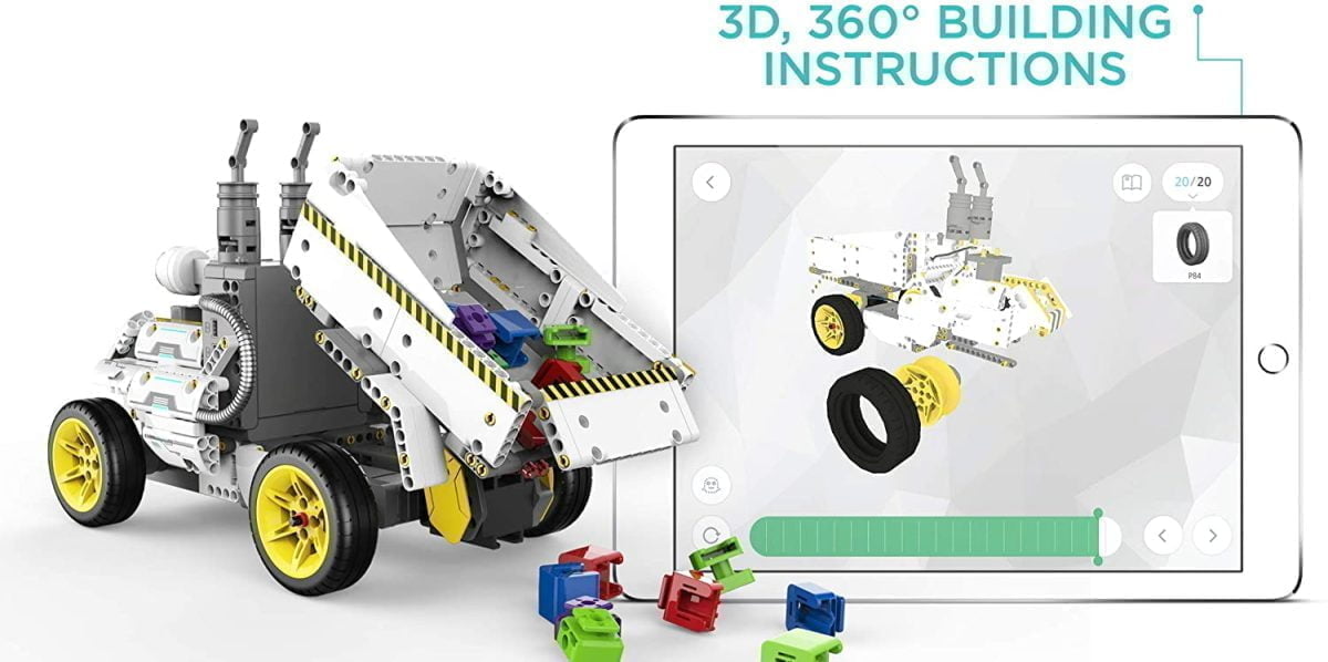 71Mj Entuvl. Ac Sl1500 Rumble, Crush And Plow Into The New Ubtech Jimu Robot Builderbots Series: Truckbots Kit. With This Kit You Can Create Buildable, Codable Robots Like Dozerbot And Dirtbot Or Design Your Own Jimu Robot Creation. The Fun Is Extended With The Blockly Coding Platform, Allowing Kids Ages 8 And Up To Build And Code These Robots To Perform Countless Programs And Tricks. Download The Free Jimu App That Has Step By Step, 3D, 360° Building Instructions. Ages: 8+ Years. Includes: &Lt;Ul&Gt; &Lt;Li&Gt;410 Snap-Together Parts&Lt;/Li&Gt; &Lt;Li&Gt;2 Smooth Motion Robotic Servo Motors&Lt;/Li&Gt; &Lt;Li&Gt;2 Dc Motors&Lt;/Li&Gt; &Lt;Li&Gt;1 Ultrasonic Sensor &Amp; Rgb Light&Lt;/Li&Gt; &Lt;Li&Gt;1 Main Control Box&Lt;/Li&Gt; &Lt;Li&Gt;Usb Cable And Quick Start Guide Included&Lt;/Li&Gt; &Lt;/Ul&Gt; Requires: &Lt;Ul&Gt; &Lt;Li&Gt;A Compatible Ios Or Android Device Is Required (Sold Separately).&Lt;/Li&Gt; &Lt;/Ul&Gt; Build.code.create: &Lt;Ul&Gt; &Lt;Li&Gt;Construct Dozerbot, Dirtbot Or Design Your Own Jimu Robot Creation&Lt;/Li&Gt; &Lt;Li&Gt;Learn To Use Blockly Coding To Program Your Robot To Navigate Obstacles, Carry Objects, Create Color Effects And More&Lt;/Li&Gt; &Lt;Li&Gt;Create Entirely New, Custom Actions With The Prp (Pose, Record, Play) Function&Lt;/Li&Gt; &Lt;Li&Gt;No Tools Required – Our 3D, 360° Animated Instruction In The Free Jimu App Walk Users Through The Steps&Lt;/Li&Gt; &Lt;Li&Gt;Great For Ages 8 And Up&Lt;/Li&Gt; &Lt;/Ul&Gt; Ubtech Jimu Truckbots Kit Stem Edition Jra0102
