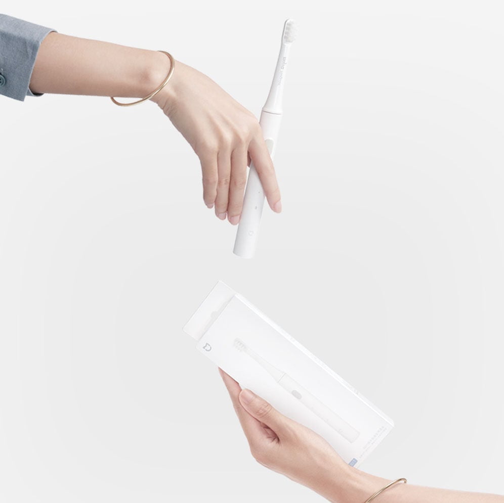 Ban Chai Dien T100 H13 Xiaomi Xiaomi Mijia Xiaomi Mijia T100 White Smart Electric Sonic Toothbrush Whitening (White)