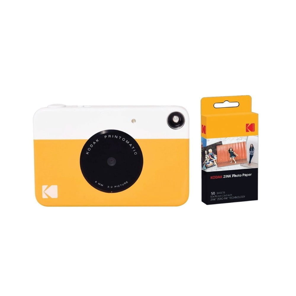 123Sadhj &Lt;B&Gt;Kodak Printomatic Instant Print Camera&Lt;/B&Gt; Capture And Print All The Fun In An Instant. &Lt;B&Gt;All-In-One Photography&Lt;/B&Gt; The 10-Megapixel, Point-And-Shoot Printomatic Camera Instantly And Automatically Prints Color Or Black And White Photos Directly From The Camera Body, Making It The Ideal All-In-One Solution For Capturing And Sharing Vibrant Prints Instantly. &Lt;B&Gt;Fast, Fun And Easy To Use&Lt;/B&Gt; The Camera’s Speed Allows You To Shoot A New Photo While Printing The Previous Shot. Available In Yellow Or Grey, It Also Comes Equipped With A Light Sensor That Will Automatically Turn On The Flash In Low-Light Settings. &Lt;B&Gt;On-The-Spot Printing&Lt;/B&Gt; The Camera Produces 2 X 3-In. Prints On Kodak Zink Photo Paper. They Are Water-Resistant, Tear Resistant And Adhesive-Backed. No Computer Connection, Ink Cartridges Or Toners Are Needed. Kodak Zink Photo Paper For Printomatic - 50 Pack