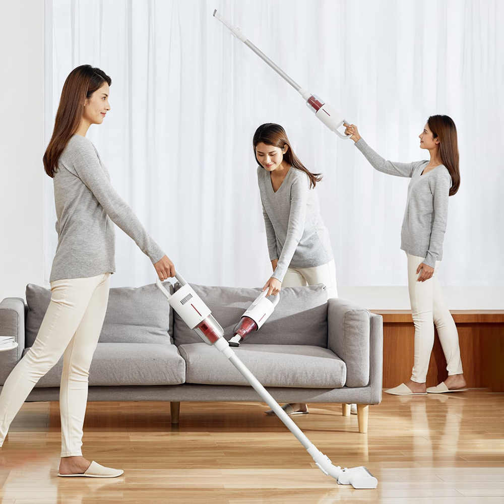 2019 New Xiaomi Deerma Vc20S Vacuum Cleaner Handheld Cordless Stick Aspirator Vacuum Cleaner 5500Pa For Home.jpg Q50 2 Xiaomi Wireless Design: You Can Clean Everywhere Without Tangling. It Has A Built-In Rechargeable Lithium-Ion Battery With Strong Endurance And Long Service Life. Two Modes Design: For Efficient And Thorough Cleaning On Different Occasions, Easy To Meet Different Needs. Multiple Brush Heads: You Can Replace The Brush Head As Needed. Practical Filtering Way: It Provides A More Efficient Cleaning Effect. Large Capacity Dust Tank: It Can Meet The Needs Of Large Area Cleaning, Convenience For Daily Use. Various Applications: Suitable For Cleaning The Floor, Sofa, Ceiling, Car, And So On. Parameter: Model: Vc20 Rated Voltage: 14.4V Rated Power: 100W Battery Capacity: 2200Mah Dust Tank Capacity: 0.6L Time Of Endurance: 30 Minutes (Standard Mode), 18 Minutes (Strong Suction Mode) Noise: 75Db And Less Suction: 5.5 Kpa And More (Strong Suction Mode) Material: Abs, Pc Xiaomi Xiaomi Deerma Vc20 Cordless Handheld Vacuum Cleaner (Design Award 2019)