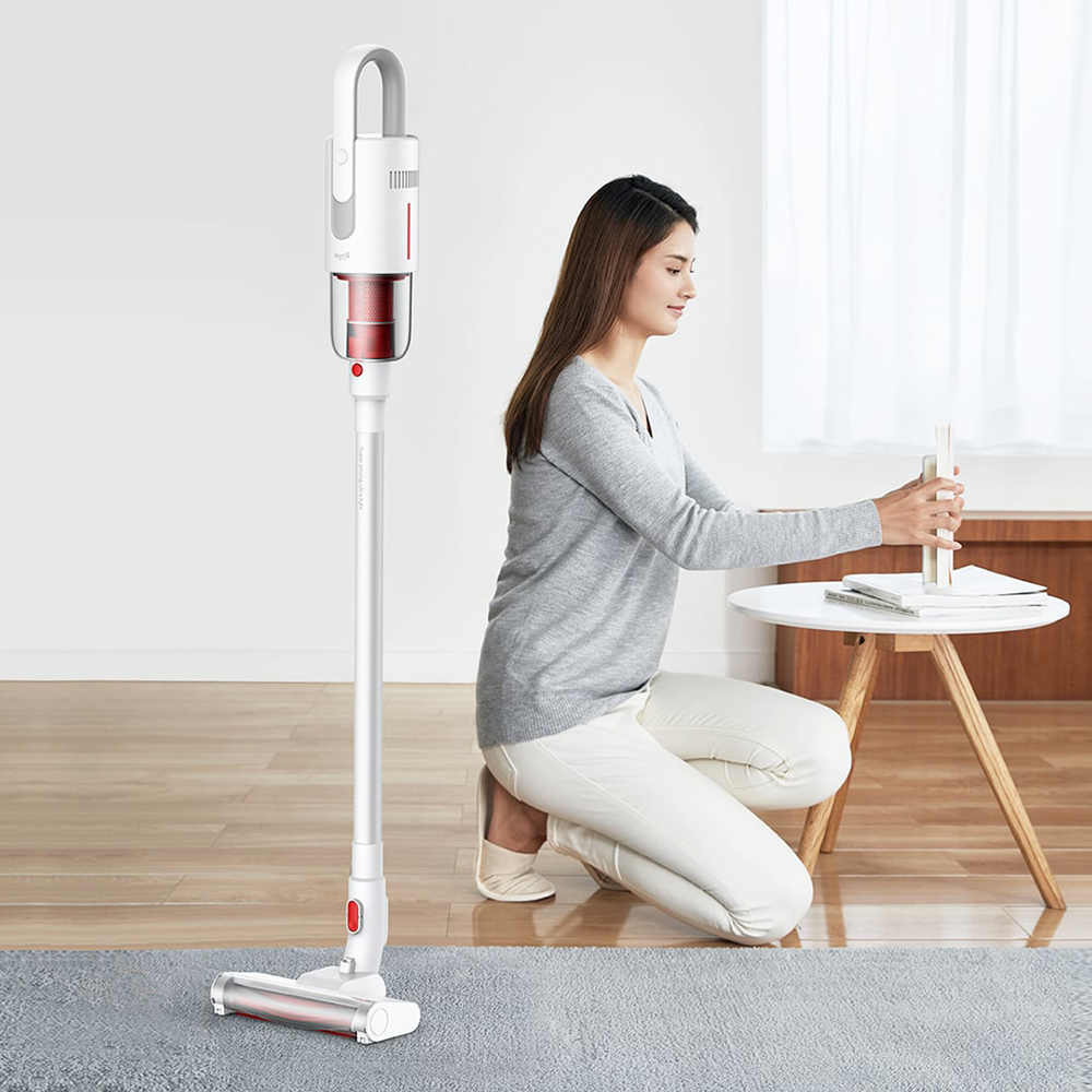 2019 New Xiaomi Deerma Vc20S Vacuum Cleaner Handheld Cordless Stick Aspirator Vacuum Cleaner 5500Pa For Home.jpg Q50 Xiaomi Wireless Design: You Can Clean Everywhere Without Tangling. It Has A Built-In Rechargeable Lithium-Ion Battery With Strong Endurance And Long Service Life. Two Modes Design: For Efficient And Thorough Cleaning On Different Occasions, Easy To Meet Different Needs. Multiple Brush Heads: You Can Replace The Brush Head As Needed. Practical Filtering Way: It Provides A More Efficient Cleaning Effect. Large Capacity Dust Tank: It Can Meet The Needs Of Large Area Cleaning, Convenience For Daily Use. Various Applications: Suitable For Cleaning The Floor, Sofa, Ceiling, Car, And So On. Parameter: Model: Vc20 Rated Voltage: 14.4V Rated Power: 100W Battery Capacity: 2200Mah Dust Tank Capacity: 0.6L Time Of Endurance: 30 Minutes (Standard Mode), 18 Minutes (Strong Suction Mode) Noise: 75Db And Less Suction: 5.5 Kpa And More (Strong Suction Mode) Material: Abs, Pc Xiaomi Xiaomi Deerma Vc20 Cordless Handheld Vacuum Cleaner (Design Award 2019)
