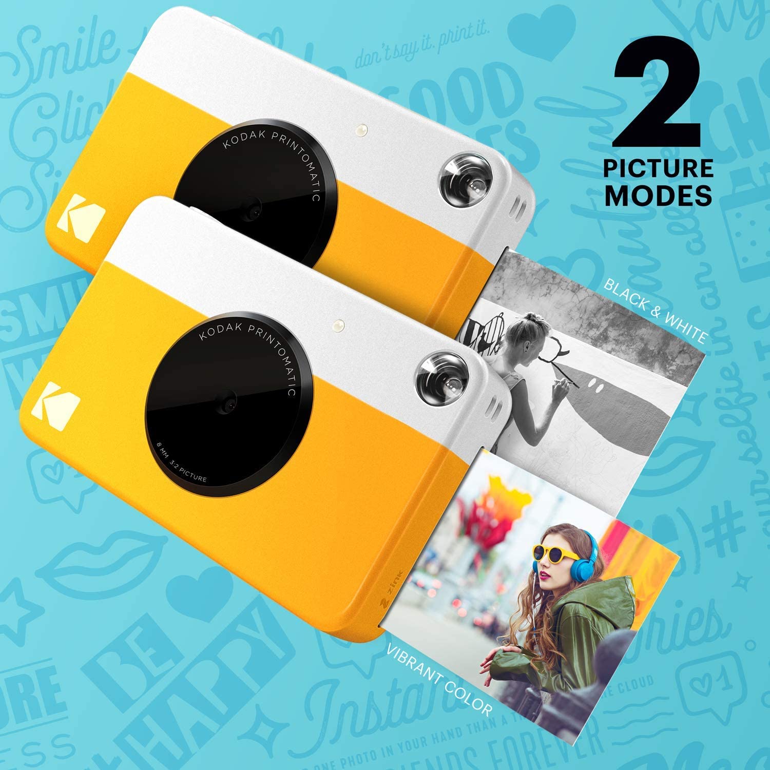 71Wu1U8Rfl. Ac Sl1500 &Lt;B&Gt;Kodak Printomatic Instant Print Camera&Lt;/B&Gt; Capture And Print All The Fun In An Instant. &Lt;B&Gt;All-In-One Photography&Lt;/B&Gt; The 10-Megapixel, Point-And-Shoot Printomatic Camera Instantly And Automatically Prints Color Or Black And White Photos Directly From The Camera Body, Making It The Ideal All-In-One Solution For Capturing And Sharing Vibrant Prints Instantly. &Lt;B&Gt;Fast, Fun And Easy To Use&Lt;/B&Gt; The Camera’s Speed Allows You To Shoot A New Photo While Printing The Previous Shot. Available In Yellow Or Grey, It Also Comes Equipped With A Light Sensor That Will Automatically Turn On The Flash In Low-Light Settings. &Lt;B&Gt;On-The-Spot Printing&Lt;/B&Gt; The Camera Produces 2 X 3-In. Prints On Kodak Zink Photo Paper. They Are Water-Resistant, Tear Resistant And Adhesive-Backed. No Computer Connection, Ink Cartridges Or Toners Are Needed. Kodak Kodak Zink Photo Paper For Printomatic - 50 Pack