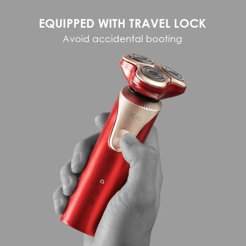 Xiaomi Mijia Soocas S3 Electric Razor Shaver 3D Trimmer Beard Type C Rechargeable Shaving Machines Trims Xiaomi &Lt;Div&Gt;3D Intelligent Floating Tool Head, Flexible For Various Facial Contours, Double-Ring Mesh, Increase The Contact Area Between The Mesh And The Face And Effectively Improve The Shaving Efficiency, Blade And Mesh Are Made Of Imported Steel With Sharp Shaving, Automatic Grinding Technology, The Blade, And Mesh Will Grind Each Other, Without Frequent Replacement Of The Head, High Speed, Quick Speed Two Gears, Long Press 3 Seconds Easy Adjustment&Lt;/Div&Gt; &Nbsp; Soocas Soocas S3 Men'S Electric Shaver - Red