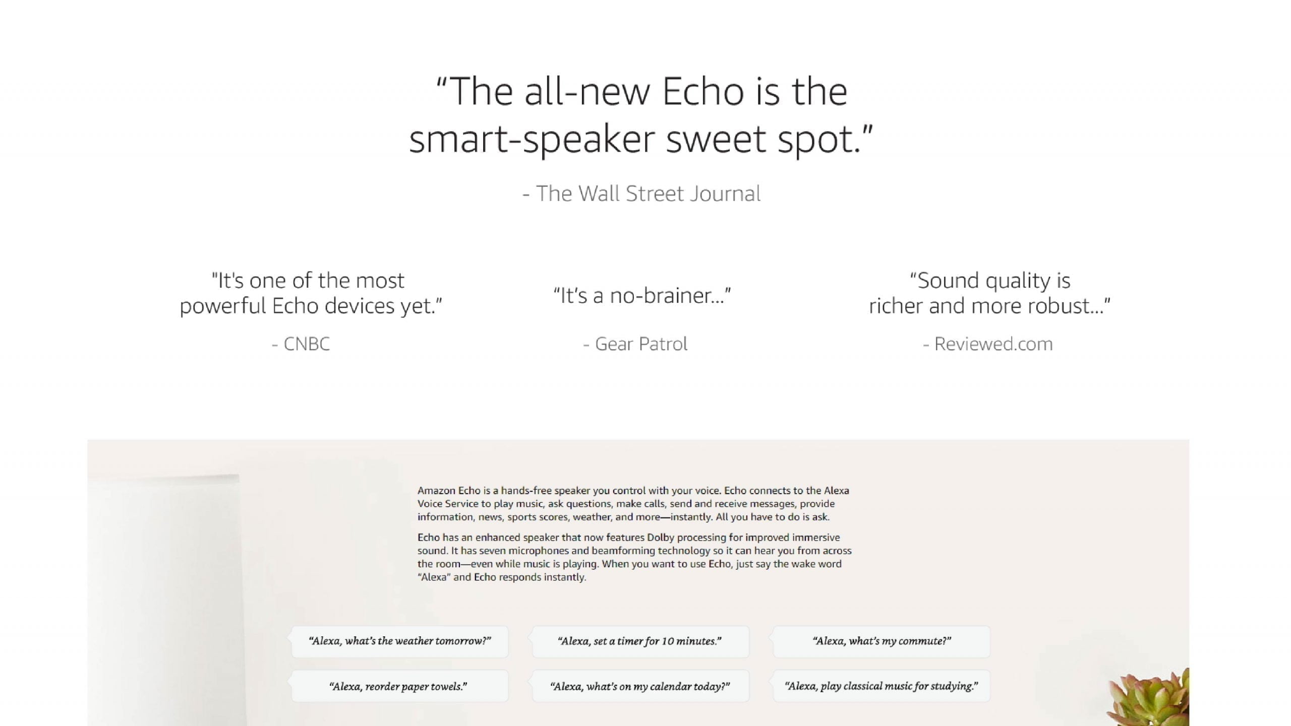 Echo 01 Scaled Amazon Https://Www.youtube.com/Watch?V=Mb516V-F2F0 Echo Echo (2Nd Generation) - Smart Speaker With Alexa And Dolby Processing - Limited Edition Oak Finish