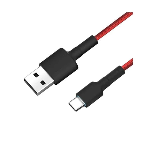 Interfeysnyy Kabel Xiaomi Type C شاومي شاومي كابل شاومي مي نوع C مضفر (أحمر)