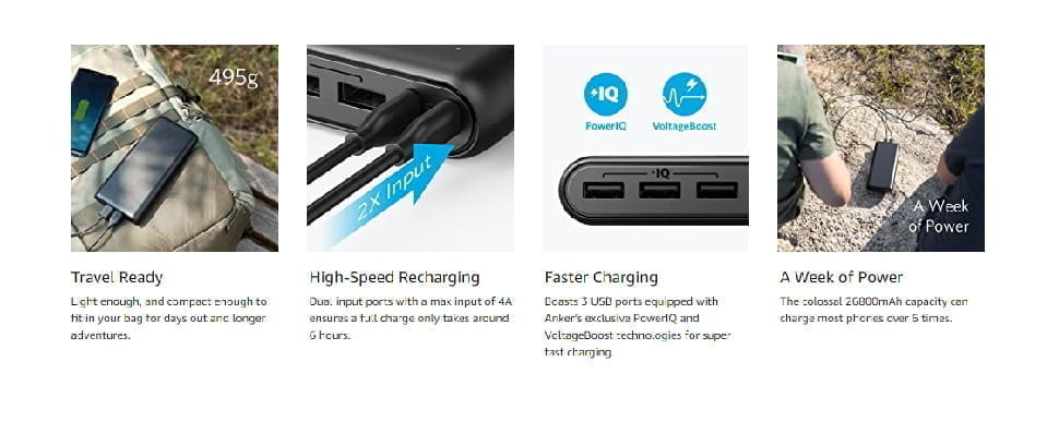 T2As 09 Anker &Lt;H1&Gt;Anker Astro Powercore 26800Ah&Lt;/H1&Gt; &Lt;Ul&Gt; &Lt;Li&Gt;The Anker Advantage: Join The 50 Million+ Powered By Our Leading Technology.&Lt;/Li&Gt; &Lt;Li&Gt;Colossal Capacity: 26800Mah Of Power Charges Most Phones Over 6 Times, Tablets At Least 2 Times, And Any Other Usb Device Multiple Times.&Lt;/Li&Gt; &Lt;Li&Gt;High-Speed Charging: 3 Usb Output Ports Equipped With Anker'S Poweriq And Voltage Boost Technology Ensure High-Speed Charging For Three Devices—Simultaneously (Not Compatible With Qualcomm Quick Charge).&Lt;/Li&Gt; &Lt;Li&Gt;Recharge 2X Faster: Dual Micro Usb (20W) Input Offers Recharge Speeds Up To Twice As Fast As Standard Portable Chargers—A Full Recharge Takes Just Over 6 Hours While Using Both Input Ports (Wall Charger Not Included).&Lt;/Li&Gt; &Lt;Li&Gt;What You Get: Power Core 26800, 2X Micro Usb Cable, Travel Pouch, Welcome Guide, Anker Worry-Free 18-Month, And Friendly Customer Service. Usb-C Cable And Lightning Cable For Iphone/ Ipad Sold Separately.&Lt;/Li&Gt; &Lt;/Ul&Gt; [Video Width=&Quot;720&Quot; Height=&Quot;404&Quot; Mp4=&Quot;Https://Lablaab.com/Wp-Content/Uploads/2020/06/C1S5Otzqjws.mp4&Quot;][/Video] Anker Astro Powercore 26800Ah Anker Astro Powercore 26800Ah