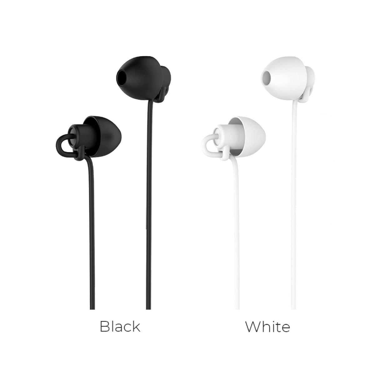 Earphone98 01 Scaled Hoco Material: Silica Gel, Tpe Enameled Wire Length: 1.2M, Weight: 10G Speaker: 6Mm Connector: 3.5Mm Microphone: With A Wheat Controller Wire Control: Single Button Control Silicone Material, Soft And Does Not Oppress The Ear, Suitable For Sleeping Silicon Sleep Earphones M56 Earphone Wired Headphones With Mic – White