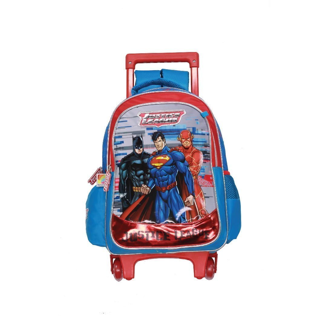 12323Sd 03 The Trolley Bag Is A Reliable Companion For Your Journey. The Trolley Features Main Zip Compartment To Keep Your Child'S Belonging Or School Items. The Trolley Has Comfortable Handle On The Top. The Fine Quality Material And Printing Makes It Durable And Stylish Option. It Is Easy To Zip And Unzip With Smooth Zippers And Pullers. The Wheels On The Bottom Make It Easy To Drag. Wipe With A Clean And Dry Cloth. &Lt;Ul&Gt; &Lt;Li&Gt; Adorable Justice League Print Backpack For Your Little One&Lt;/Li&Gt; &Lt;Li&Gt;Perfect For School, Picnic And More&Lt;/Li&Gt; &Lt;Li&Gt;Offers Plenty Of Space To Store Kid'S Essentials&Lt;/Li&Gt; &Lt;/Ul&Gt; Trolley Bag Justice League Trolley Bag - 2 Main Compartments And 2 Side Pockets 16&Quot; With Pencil Case