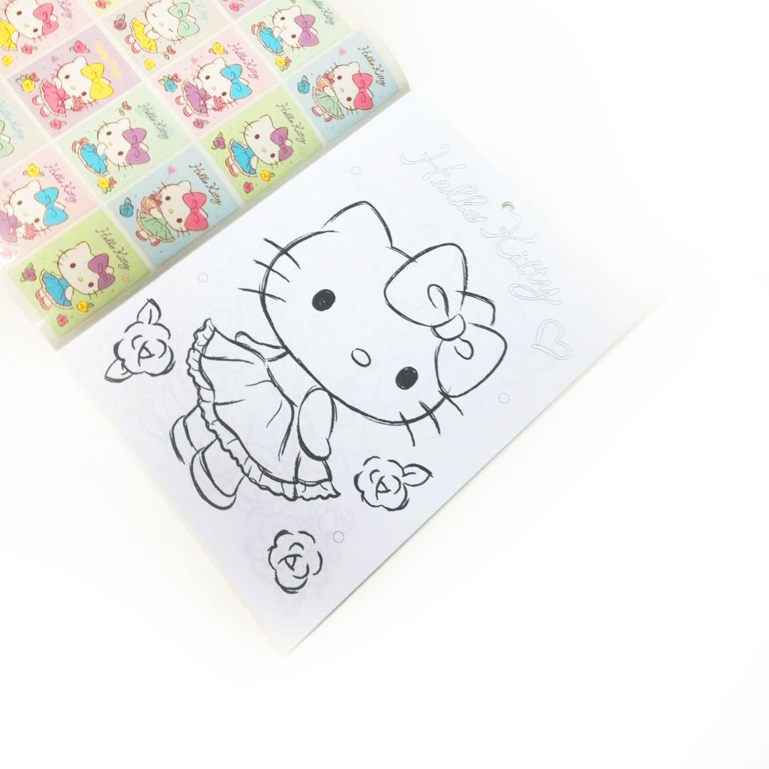 School Hello Kitty Colouring Book & Sticker Sheet