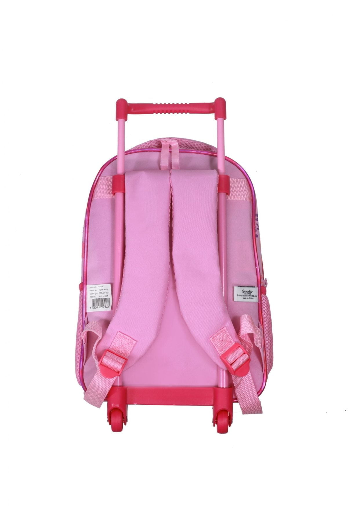 Hk671 1091T 3 Scaled The Trolley Bag Is A Reliable Companion For Your Journey. The Trolley Features Main Zip Compartment To Keep Your Child'S Belonging Or School Items. The Trolley Has Comfortable Handle On The Top. The Fine Quality Material And Printing Makes It Durable And Stylish Option. It Is Easy To Zip And Unzip With Smooth Zippers And Pullers. The Wheels On The Bottom Make It Easy To Drag. Wipe With A Clean And Dry Cloth. Hello Kitty Hello Kitty Trolley Bag 13&Quot; - 2 Main Compartments And 2 Side Pockets (Hk671)