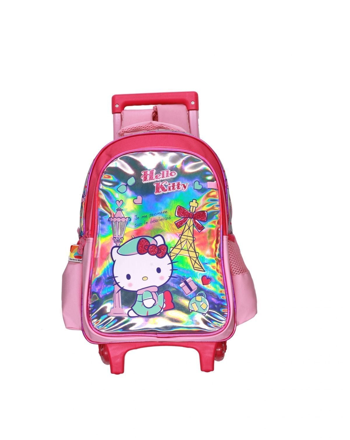 Hk672 3090T 1 Scaled Hello Kitty The Trolley Bag Is A Reliable Companion For Your Journey. The Trolley Features Main Zip Compartment To Keep Your Child'S Belonging Or School Items. The Trolley Has Comfortable Handle On The Top. The Fine Quality Material And Printing Makes It Durable And Stylish Option. It Is Easy To Zip And Unzip With Smooth Zippers And Pullers. The Wheels On The Bottom Make It Easy To Drag. Wipe With A Clean And Dry Cloth. Hello Kitty Trolley Bag Hello Kitty Trolley Bag 15&Amp;Quot; - 2 Main Compartments And 2 Side Pockets (Hk672)