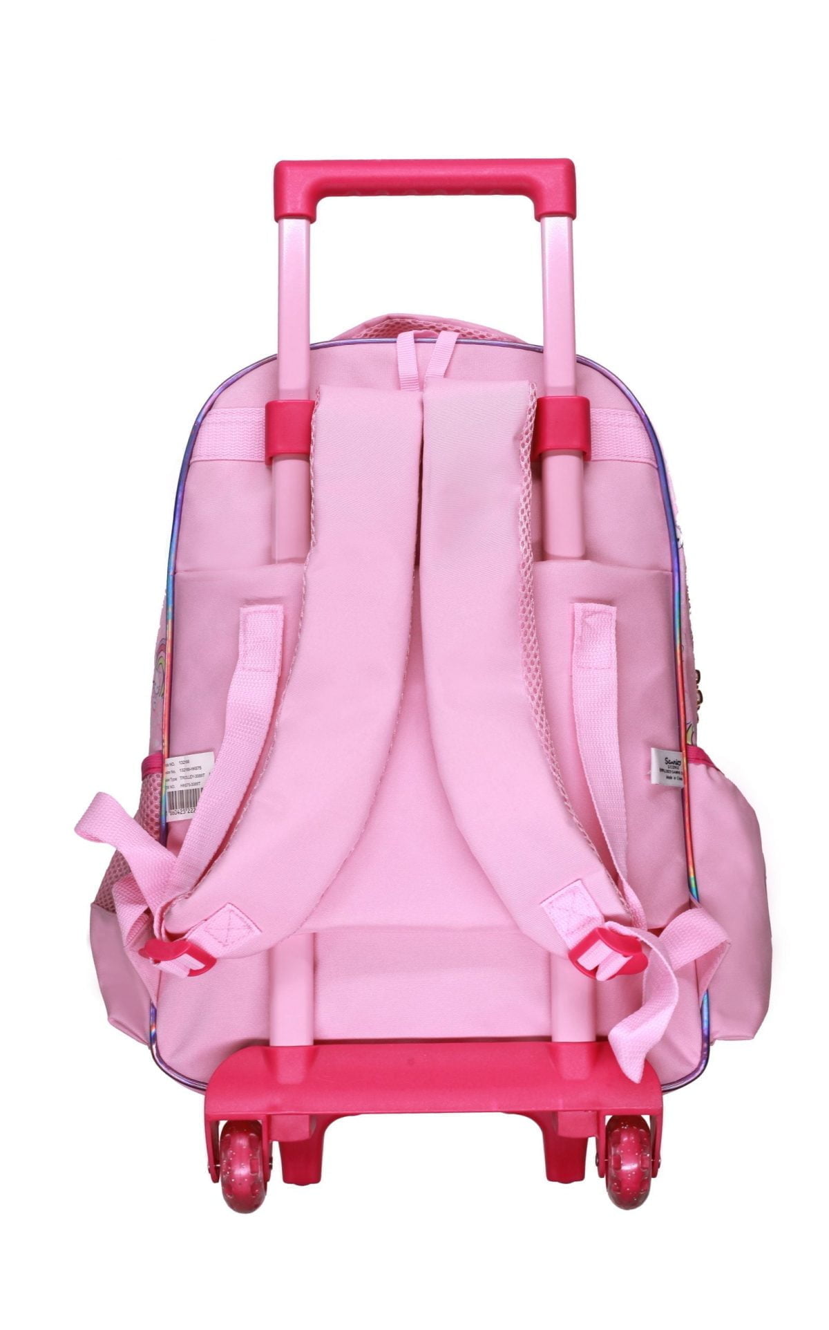 Hk675 3090T 3 Scaled The Trolley Bag Is A Reliable Companion For Your Journey. The Trolley Features Main Zip Compartment To Keep Your Child'S Belonging Or School Items. The Trolley Has Comfortable Handle On The Top. The Fine Quality Material And Printing Makes It Durable And Stylish Option. It Is Easy To Zip And Unzip With Smooth Zippers And Pullers. The Wheels On The Bottom Make It Easy To Drag. Wipe With A Clean And Dry Cloth. Hello Kitty Trolley Bag 15&Quot; - 2 Main Compartments And 2 Side Pockets (Hk675)