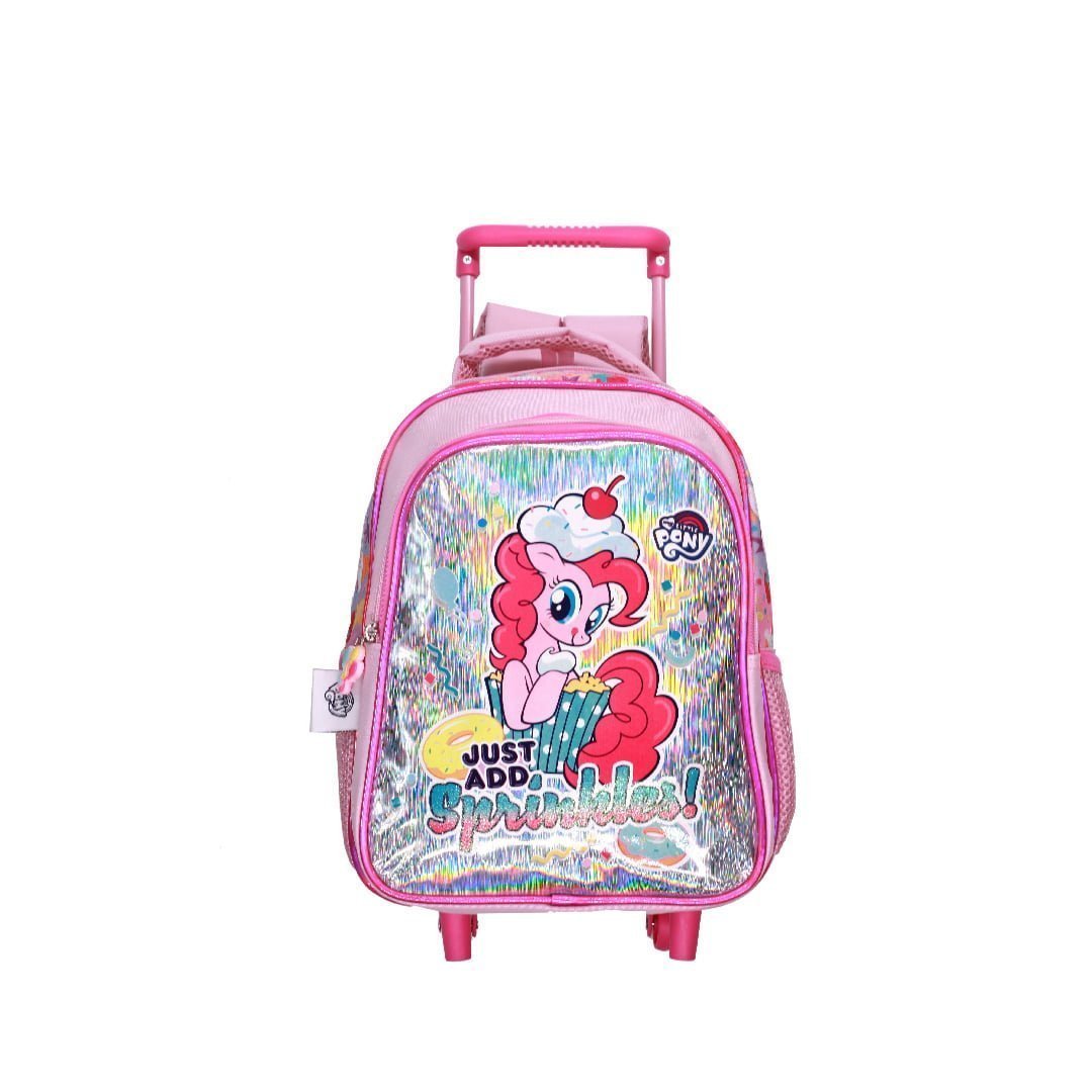 Mlp511 02 My Little Pony The Trolley Bag Is A Reliable Companion For Your Journey. The Trolley Features Main Zip Compartment To Keep Your Child'S Belonging Or School Items. The Trolley Has A Comfortable Handle On The Top. The Fine Quality Material And Printing Makes It Durable And Stylish Option. It Is Easy To Zip And Unzip With Smooth Zippers And Pullers. The Wheels On The Bottom Make It Easy To Drag. Wipe With A Clean And Dry Cloth. Trolley Bag My Little Pony School Trolley Bag 13&Amp;Quot; - 2 Main Compartments 2 Side Pockets (Mlp51)