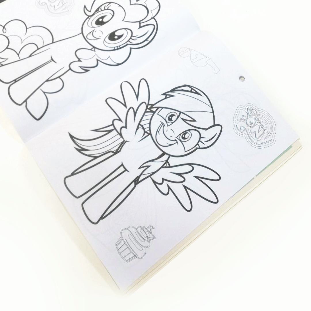 Cake2 My Little Pony My Little Pony Coloring Book Contains 16 Sheets Of Themed Characters To Color In. It Also Has 8 Pages, 2 Stickers. A Beautiful Coloring Book For Your Little One. &Lt;Ul&Gt; &Lt;Li&Gt;Features Fun Pages For Coloring Activity&Lt;/Li&Gt; &Lt;Li&Gt;Improves Motor Skills And Hand-Eye Coordination&Lt;/Li&Gt; &Lt;Li&Gt;Encourages Color Awareness And Recognition&Lt;/Li&Gt; &Lt;Li&Gt;Ideal For Kids To Keep Them Busy And Entertained&Lt;/Li&Gt; &Lt;Li&Gt;Endless Hours Of Fun&Lt;/Li&Gt; &Lt;/Ul&Gt; My Little Pony My Little Pony (Cake And Rainbows) Coloring Book With Stickers - Mlp52 (16 Sheets)