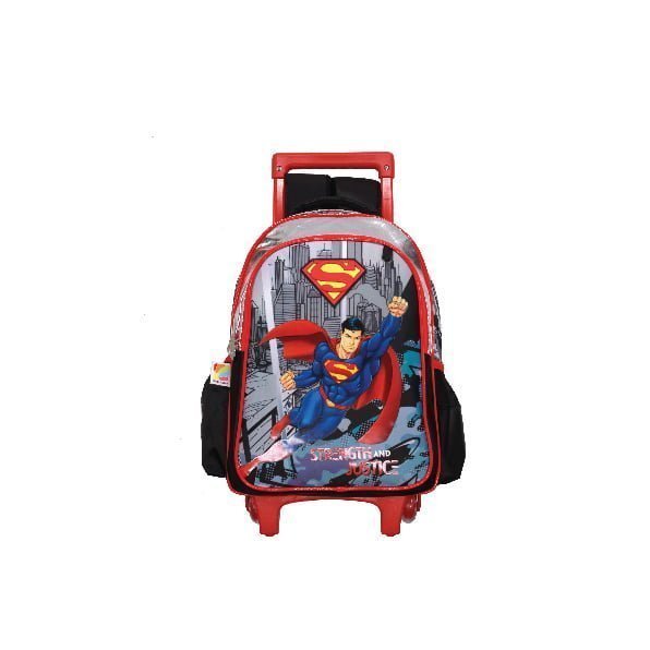 E2E2 01 The Trolley Bag Is A Reliable Companion For Your Journey. The Trolley Features Main Zip Compartment To Keep Your Child'S Belonging Or School Items. The Trolley Has Comfortable Handle On The Top. The Fine Quality Material And Printing Makes It Durable And Stylish Option. It Is Easy To Zip And Unzip With Smooth Zippers And Pullers. The Wheels On The Bottom Make It Easy To Drag. Wipe With A Clean And Dry Cloth. &Lt;Ul&Gt; &Lt;Li&Gt; Adorable Superman Print Backpack For Your Little One&Lt;/Li&Gt; &Lt;Li&Gt;Perfect For School, Picnic And More&Lt;/Li&Gt; &Lt;Li&Gt;Offers Plenty Of Space To Store Kid'S Essentials&Lt;/Li&Gt; &Lt;/Ul&Gt; Trolley Bags Superman School Trolley Bag 17&Quot; - 2 Main Compartments 2 Side Pockets With Superman Pencil Case (Smu71)
