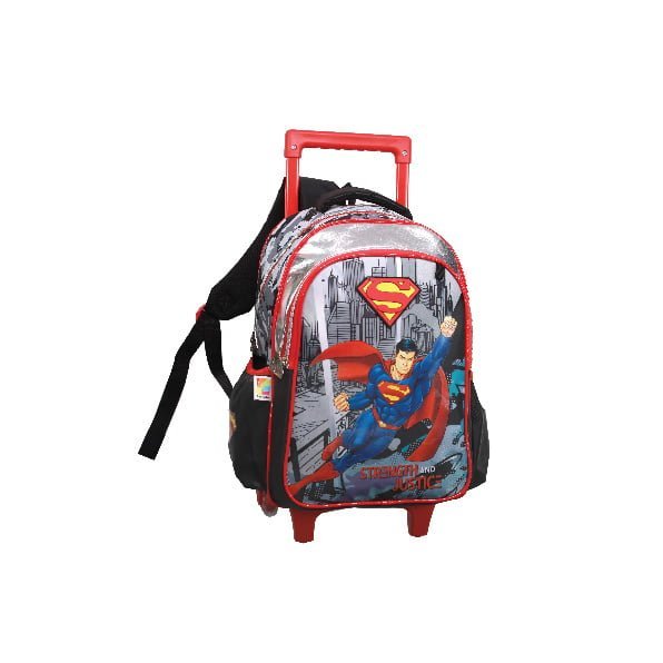 E2E2 03 The Trolley Bag Is A Reliable Companion For Your Journey. The Trolley Features Main Zip Compartment To Keep Your Child'S Belonging Or School Items. The Trolley Has Comfortable Handle On The Top. The Fine Quality Material And Printing Makes It Durable And Stylish Option. It Is Easy To Zip And Unzip With Smooth Zippers And Pullers. The Wheels On The Bottom Make It Easy To Drag. Wipe With A Clean And Dry Cloth. &Lt;Ul&Gt; &Lt;Li&Gt; Adorable Superman Print Backpack For Your Little One&Lt;/Li&Gt; &Lt;Li&Gt;Perfect For School, Picnic And More&Lt;/Li&Gt; &Lt;Li&Gt;Offers Plenty Of Space To Store Kid'S Essentials&Lt;/Li&Gt; &Lt;/Ul&Gt; Trolley Bags Superman School Trolley Bag 17&Quot; - 2 Main Compartments 2 Side Pockets With Superman Pencil Case (Smu71)