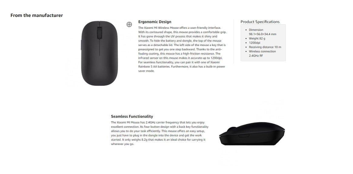 Eqwewds Xiaomi Xiaomi - Mouse- Wireless Mouse For Pc &Amp; Laptop, Slim Computer Mouse, Global Version, 10 Meters Range, Bluetooth -For Laptop/Notebook/Pc/Mac-Black Xiaomi Xiaomi - Mi Wireless Mouse