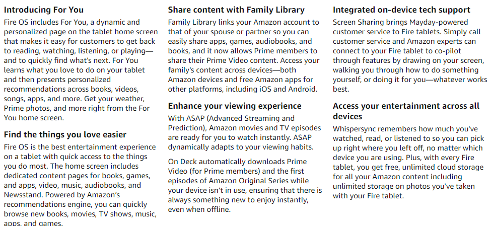 5 Amazon Fire Hd 8 Is Fast And Responsive, With A Vibrant 8” Hd Display, 2X The Storage, 2 Gb Of Ram, And 30% Faster Performance Thanks To The New 2.0 Ghz Quad-Core Processor. Stream Movies, Watch Videos Or Play Games With The Enhanced Wifi. Enjoy Downloaded Content All Day With 12-Hour Battery Life. Usb-C For Easier Charging When You Need To Power Back Up. &Lt;Strong&Gt;Included In The Box&Lt;/Strong&Gt; Fire Hd 8 Tablet, Usb-C (2.0) Cable, 5W Power Adapter, And Quick Start Guide &Lt;Strong&Gt;Generation&Lt;/Strong&Gt; 10Th Generation - 2020 Release Fire Hd 8 Tablet 8″ Hd Display Fire Hd 8 Tablet 8″ Hd Display, 32 Gb | Designed For Portable Entertainment, White