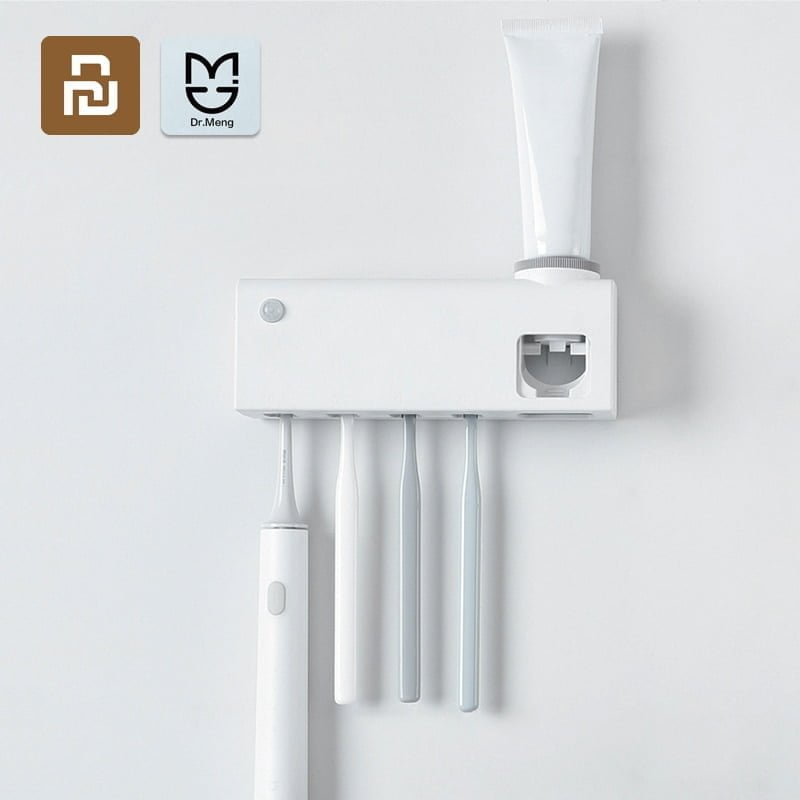 Youpin Dr Meng Xiaomi Eco Smart Sterilizing Toothbrush Holder Induction Toothbrush Rechargeable Wall Mounted Without Drilling Xiaomi Uv Sterilizer With Cup Wall Sticker Set Toothpaste Dispenser Tools - White China Xiaomi Dr Meng Xiaomi Dr Meng Smart Disinfection Toothbrush Holder - Uvc Sterilization