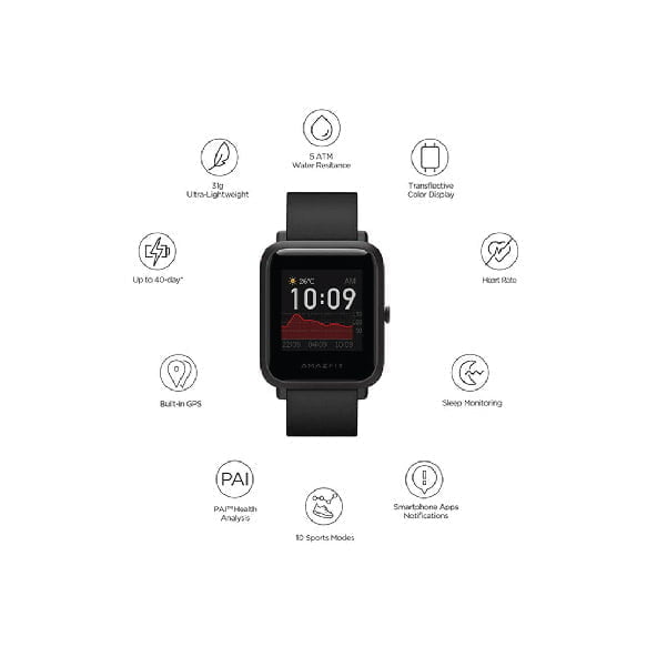 Xw123 04 Https://Youtu.be/2Hevore_C3A Amazfit Bip S Smart Watch 1.28 Inch Tft Screen Global Version - Carbon Black