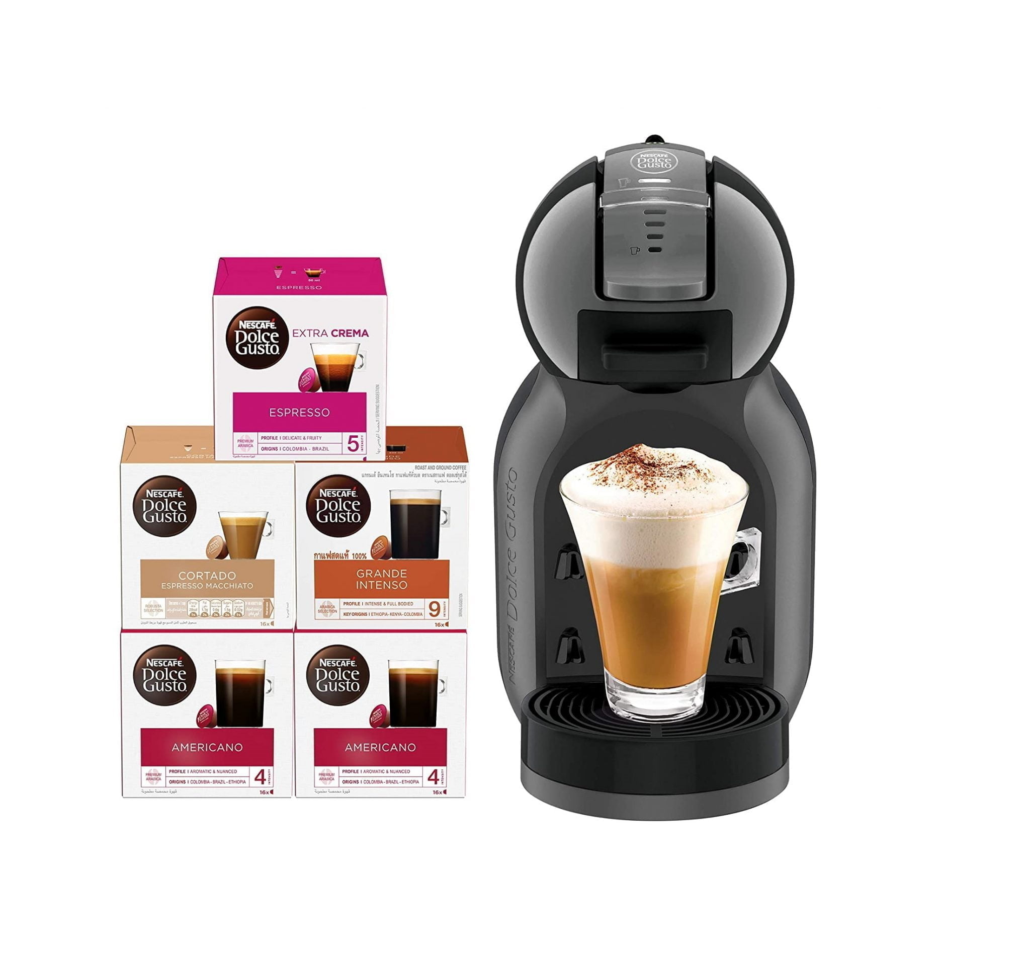 Nescafe Dolce Mini Me Coffee Machine (with 5 Capsule Boxes), Black ...