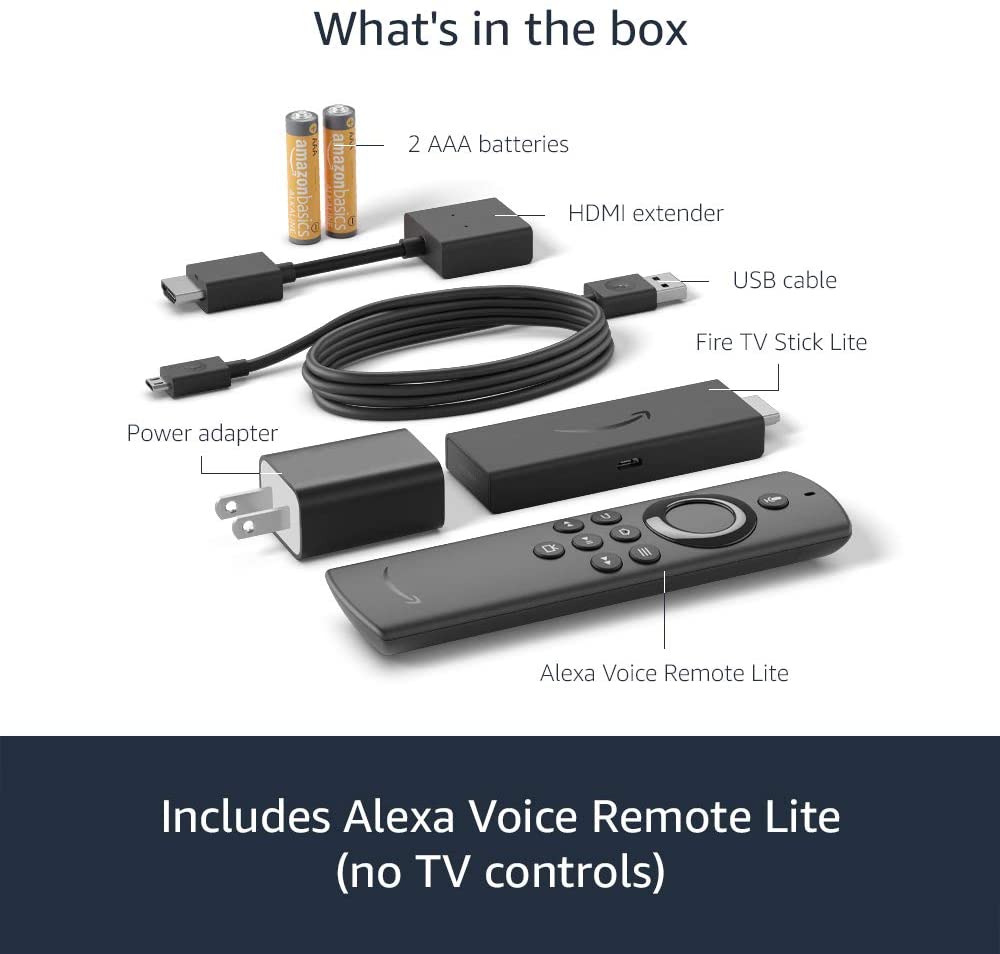 61Nkdraaxil. Ac Sl1000 Amazon &Lt;Ul&Gt; &Lt;Li&Gt;The Most Affordable Fire Tv Stick - Enjoy Fast Streaming In Full Hd. Comes With Alexa Voice Remote Lite.&Lt;/Li&Gt; &Lt;Li&Gt;Press And Ask Alexa - Use Your Voice To Easily Search And Launch Shows Across Multiple Apps.&Lt;/Li&Gt; &Lt;Li&Gt;Tens Of Thousands Of Channels, Alexa Skills, And Apps - Including Netflix, Youtube, Prime Video, Disney+, Apple Tv, And Hbo. Subscription Fees May Apply.&Lt;/Li&Gt; &Lt;Li&Gt;500,000+ Movies And Tv Episodes - With Thousands Included In Your Prime Membership.&Lt;/Li&Gt; &Lt;Li&Gt;Live Tv - Watch Your Favorite Live Tv, News, And Sports With Subscriptions To Sling Tv, Youtube Tv, And Others.&Lt;/Li&Gt; &Lt;Li&Gt;Free Tv - Access Over 20,000 Free Movies And Tv Shows From Apps Like Imdb Tv, Tubi, Pluto Tv And More.&Lt;/Li&Gt; &Lt;Li&Gt;Listen To Music - Stream On Amazon Music, Spotify, Pandora, And Others. Subscription Fees May Apply.&Lt;/Li&Gt; &Lt;Li&Gt;Easy To Set Up, Stays Hidden - Plug In Behind Your Tv, Turn On The Tv, And Connect To The Internet To Get Set Up.&Lt;/Li&Gt; &Lt;Li&Gt;Food Network Kitchen Subscription - Live Q&Amp;A With Culinary Expert And More With A 1-Year Complimentary Subscription.&Lt;/Li&Gt; &Lt;Li&Gt;Certified For Humans: Struggle-Free, Tinker-Free, And Stress-Free. No Patience Needed—It'S Actually Simple.&Lt;/Li&Gt; &Lt;/Ul&Gt; &Lt;H3&Gt;Included In The Box Fire Tv Stick Lite, Alexa Voice Remote Lite, Usb Cable And Power Adapter, Hdmi Extender, 2 Aaa Batteries,&Lt;/H3&Gt; &Lt;Ul&Gt; &Lt;Li&Gt;The Included Alexa Voice Remote Lite Does Not Have Tv Controls And Will Not Control Power And Volume On Your Tv, Soundbar, Or Receiver. If These Features Interest You, We Recommend Fire Tv Stick, Which Comes With Alexa Voice Remote With Tv Controls.&Lt;/Li&Gt; &Lt;/Ul&Gt; Fire Tv Stick Lite With Alexa Voice Remote Lite | Hd Streaming Device | 2020 Release