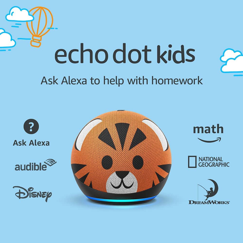 61Dp537Pyus. Ac Sl1000 Amazon &Lt;H1&Gt;About The Product:&Lt;/H1&Gt; Meet The All-New Echo Dot Kids Edition - Amazon'S Most Popular Smart Speaker With Alexa, Made For Kids (Not A Toy). The Super-Fun Design Delivers Crisp Vocals And Balanced Bass For Full Sound. &Lt;Ul&Gt; &Lt;Li&Gt;Help Kids Learn And Grow - Kids Can Ask Alexa Questions, Set Alarms, And Get Help With Their Homework.&Lt;/Li&Gt; &Lt;Li&Gt;Easy-To-Use Parental Controls - Set Daily Time Limits, Filter Explicit Songs, And Review Activity In The Amazon Parent Dashboard.&Lt;/Li&Gt; &Lt;Li&Gt;Made For Wild Imaginations - Kids Can Ask Alexa To Play Music, Read Stories, And Call Approved Friends And Family. Designed To Protect Your Family’s Privacy - Echo Dot Kids Edition Is Built With Multiple Layers Of Privacy Protection And Controls, Including A Microphone Off Button That Electronically Disconnects The Microphones.&Lt;/Li&Gt; &Lt;/Ul&Gt; Echo Dot Echo Dot (4Th Gen) Kids Edition | Designed For Kids, With Parental Controls | Tiger