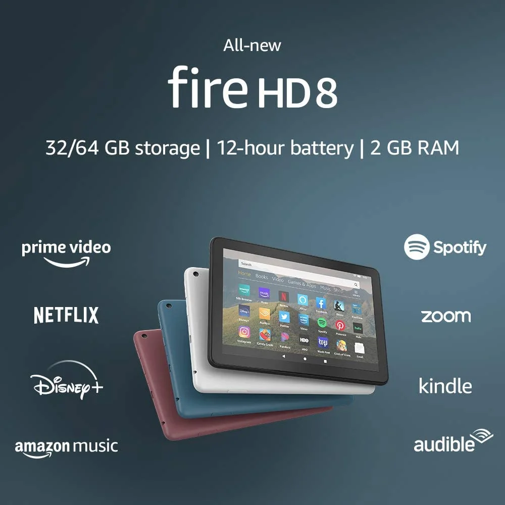 61I5Amuvn8L. Ac Sl1000 Amazon Fire Hd 8 Is Fast And Responsive, With A Vibrant 8” Hd Display, 2X The Storage, 2 Gb Of Ram, And 30% Faster Performance Thanks To The New 2.0 Ghz Quad-Core Processor. Stream Movies, Watch Videos Or Play Games With The Enhanced Wifi. Enjoy Downloaded Content All Day With 12-Hour Battery Life. Usb-C For Easier Charging When You Need To Power Back Up. &Lt;Strong&Gt;Included In The Box&Lt;/Strong&Gt; Fire Hd 8 Tablet, Usb-C (2.0) Cable, 5W Power Adapter, And Quick Start Guide &Lt;Strong&Gt;Generation&Lt;/Strong&Gt; 10Th Generation - 2020 Release Fire Hd 8 Tablet 8″ Hd Display Fire Hd 8 Tablet 8″ Hd Display, 32 Gb | Designed For Portable Entertainment, White