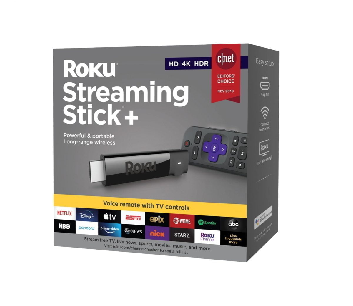 5948005Cv13D Scaled Roku &Amp;Lt;H1&Amp;Gt;Roku Streaming Stick+ 4K Streaming Media Player With Voice Remote With Tv Controls - Black&Amp;Lt;/H1&Amp;Gt; Enjoy Nonstop Entertainment With The Roku Streaming Stick+. Its Wireless Receiver Provides A Strong Signal For Smooth Streaming In Rooms Far From The Router, And It Supports 4K, Hd And Hdr Resolutions For Crisp, Colorful Pictures. Take This Compact Roku Streaming Stick+ With You On Vacation For Enjoying Shows Away From Home. Roku Streaming Stick+ 4K Streaming Media Player With Voice Remote With Tv Controls - Black