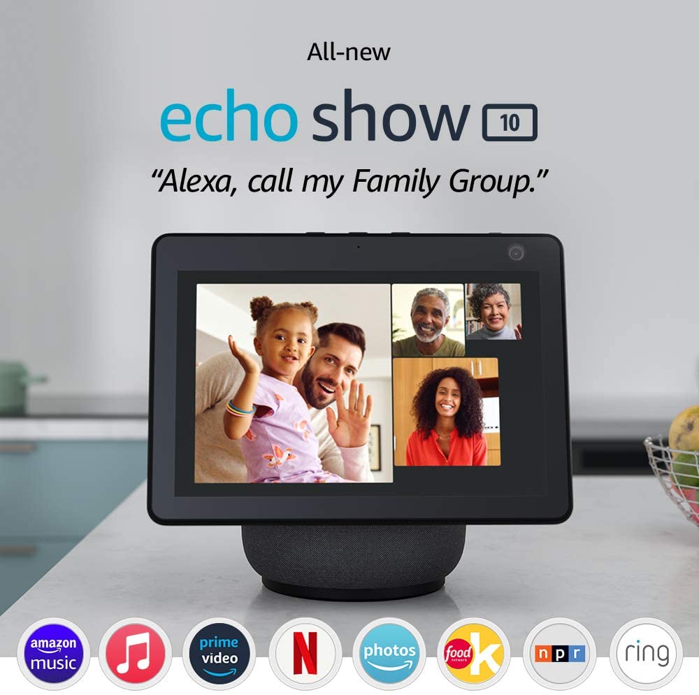 61Frzjg91L. Ac Sl1000 Amazon &Lt;H1&Gt;About The Alexa Echo Show 10 3Rd Generation:&Lt;/H1&Gt; &Lt;Ul&Gt; &Lt;Li&Gt;Alexa Can Show You Even More - With A 10.1&Quot; Hd Screen That’s Designed To Move With You, Video Calls, Recipes, And Shows Are Always In View. The Speakers Deliver Premium, Directional Sound.&Lt;/Li&Gt; &Lt;Li&Gt;Stay In Frame - Video Call Friends And Family Or Take A Picture While The 13 Mp Camera With Auto-Framing And Motion Keeps You Front And Center.&Lt;/Li&Gt; &Lt;Li&Gt;Smart Home Made Simple - Set Up Compatible Zigbee Devices Or Smart Products Without A Separate Hub. Ask Alexa To Show You Security Cameras, Control Lights, And Adjust Thermostats.&Lt;/Li&Gt; &Lt;Li&Gt;Take A Look Around When You’re Away - Securely Access The Built-In Camera To Remotely Monitor Your Home Anytime With The Alexa App Or Other Echo Show Devices.&Lt;/Li&Gt; &Lt;Li&Gt;So Much Entertainment - Ask Alexa To Play Your Favorite Shows, Music, And Podcasts From Prime Video, Netflix, Amazon Music, Spotify, And More.&Lt;/Li&Gt; &Lt;Li&Gt;The Ultimate Kitchen Companion - Cook Along With Recipes On Food Network Kitchen, Get Unit Conversions, Set Timers, Add To Your Grocery List, And Multitask With Ease.&Lt;/Li&Gt; &Lt;Li&Gt;Put Your Memories On Display - Use Amazon Photos To Turn Your Home Screen Into A Digital Frame That Makes Your Favorite Pics Look Great In Any Light With Adaptive Color.&Lt;/Li&Gt; &Lt;Li&Gt;Designed To Protect Your Privacy – Amazon Is Not In The Business Of Selling Your Personal Information To Others. Built With Multiple Layers Of Privacy Controls Including A Mic/Camera Off Button And A Built-In Camera Shutter. Disable Motion At Any Time.&Lt;/Li&Gt; &Lt;/Ul&Gt; &Lt;H2&Gt;Included In The Box&Lt;/H2&Gt; Echo Show 10, Glacier White Power Adapter (30W) /Cable (5 Ft.), Motion Footprint Template, And Quick Start Guide. Echo Show 10 Echo Show 10 (3Rd Gen) | Hd Smart Display With Motion And Alexa | Charcoal