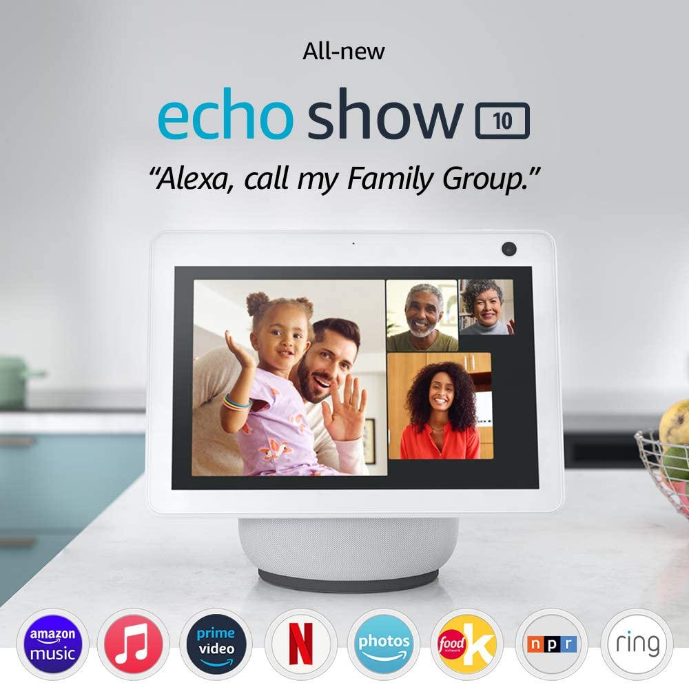 61Ll0Ofpi L. Ac Sl1000 Amazon &Lt;H1&Gt;About The Alexa Echo Show 10 3Rd Generation:&Lt;/H1&Gt; &Lt;Ul&Gt; &Lt;Li&Gt;Alexa Can Show You Even More - With A 10.1&Quot; Hd Screen That’s Designed To Move With You, Video Calls, Recipes, And Shows Are Always In View. The Speakers Deliver Premium, Directional Sound.&Lt;/Li&Gt; &Lt;Li&Gt;Stay In Frame - Video Call Friends And Family Or Take A Picture While The 13 Mp Camera With Auto-Framing And Motion Keeps You Front And Center.&Lt;/Li&Gt; &Lt;Li&Gt;Smart Home Made Simple - Set Up Compatible Zigbee Devices Or Smart Products Without A Separate Hub. Ask Alexa To Show You Security Cameras, Control Lights, And Adjust Thermostats.&Lt;/Li&Gt; &Lt;Li&Gt;Take A Look Around When You’re Away - Securely Access The Built-In Camera To Remotely Monitor Your Home Anytime With The Alexa App Or Other Echo Show Devices.&Lt;/Li&Gt; &Lt;Li&Gt;So Much Entertainment - Ask Alexa To Play Your Favorite Shows, Music, And Podcasts From Prime Video, Netflix, Amazon Music, Spotify, And More.&Lt;/Li&Gt; &Lt;Li&Gt;The Ultimate Kitchen Companion - Cook Along With Recipes On Food Network Kitchen, Get Unit Conversions, Set Timers, Add To Your Grocery List, And Multitask With Ease.&Lt;/Li&Gt; &Lt;Li&Gt;Put Your Memories On Display - Use Amazon Photos To Turn Your Home Screen Into A Digital Frame That Makes Your Favorite Pics Look Great In Any Light With Adaptive Color.&Lt;/Li&Gt; &Lt;Li&Gt;Designed To Protect Your Privacy – Amazon Is Not In The Business Of Selling Your Personal Information To Others. Built With Multiple Layers Of Privacy Controls Including A Mic/Camera Off Button And A Built-In Camera Shutter. Disable Motion At Any Time.&Lt;/Li&Gt; &Lt;/Ul&Gt; &Lt;H2&Gt;Included In The Box&Lt;/H2&Gt; Echo Show 10, Glacier White Power Adapter (30W) /Cable (5 Ft.), Motion Footprint Template, And Quick Start Guide. Echo Show 10 (3Rd Gen) Echo Show 10 (3Rd Gen) | Hd Smart Display With Motion And Alexa | Glacier White