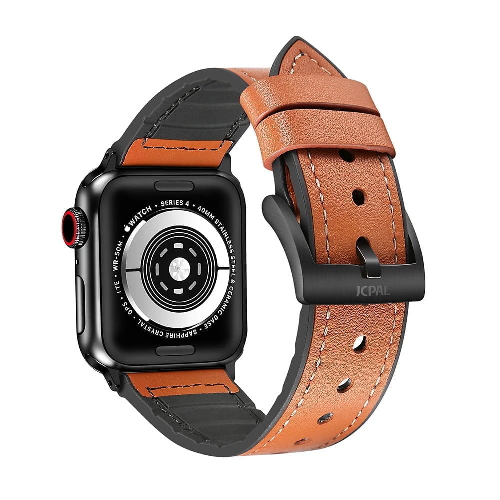 Gentryleatherband Coffeebrown &Lt;H1&Gt;Gentry Leather Watch Band For Apple Watch (Coffee Brown)&Lt;/H1&Gt; The Gentry Classic Band Is Designed To Bring A Bold, Classic Look To Your Apple Watch. Combining A Premium Leather Outer, Comfortable Silicone Backing And A Stainless Steel Buckle, The Gentry Is Sure To Get You Noticed. Grooves In The Soft Silicone Backing Increase Breathability And Comfort While The Leather Material Is Designed To Develop A Beautiful Patina Over Time, Making It Uniquely Yours. &Lt;Ul&Gt; &Lt;Li&Gt;Genuine Leather Material&Lt;/Li&Gt; &Lt;Li&Gt;Breathable Silicone Backing With Airflow Channels&Lt;/Li&Gt; &Lt;Li&Gt;Stainless Steel Buckle&Lt;/Li&Gt; &Lt;Li&Gt;Easy To Install&Lt;/Li&Gt; &Lt;/Ul&Gt; Gentry Leather Watch Band For Apple Watch (Coffee Brown) - 42/44Mm (Jcp 3952)
