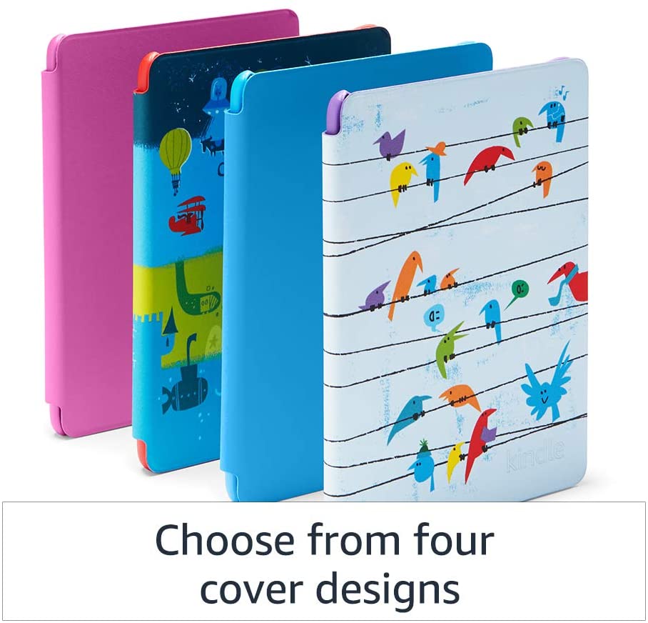 Amazon &Lt;H1&Gt;Kindle Kids Edition - Includes Cover - Blue Cover&Lt;/H1&Gt; &Lt;Ul Class=&Quot;A-Unordered-List A-Vertical A-Spacing-Mini&Quot;&Gt; &Lt;Li&Gt;&Lt;Span Class=&Quot;A-List-Item&Quot;&Gt;Includes A Kindle (10Th Generation), 1 Year Of Amazon Kids+ (Freetime Unlimited), A Kid-Friendly Cover, And 2-Year Worry-Free Guarantee - Up To A $219 Value.&Lt;/Span&Gt;&Lt;/Li&Gt; &Lt;Li&Gt;&Lt;Span Class=&Quot;A-List-Item&Quot;&Gt;Kindle Kids Edition Is Purpose-Built For Reading (Not A Toy), With A Black &Amp; White Glare-Free Display And Weeks Of Battery Life. It Performs Differently Than A Tablet, Because It’s Geared For Reading Books – No Games, Ads Or Videos Means Zero Distractions.&Lt;/Span&Gt;&Lt;/Li&Gt; &Lt;Li&Gt;&Lt;Span Class=&Quot;A-List-Item&Quot;&Gt;With The Included Year Of Amazon Kids+, Kids Can Explore Popular Titles And Series. After 1 Year, Your Subscription Will Automatically Renew Every Month Starting At Just $2.99/Month Plus Applicable Tax. You May Cancel At Any Time By Visiting The Amazon Parent Dashboard Or Contacting Customer Service.&Lt;/Span&Gt;&Lt;/Li&Gt; &Lt;Li&Gt;&Lt;Span Class=&Quot;A-List-Item&Quot;&Gt;Amazon Kids+ Includes The Complete Harry Potter Series, And The First Book From Other Popular Series Such As Artemis Fowl. Parents Can Purchase Additional Titles From The Kindle Store.&Lt;/Span&Gt;&Lt;/Li&Gt; &Lt;Li&Gt;&Lt;Span Class=&Quot;A-List-Item&Quot;&Gt;Take The Library With You. Kindle Kids Edition Holds Over A Thousand Amazon Kids+ Titles And Provides Weeks Of Battery Life.&Lt;/Span&Gt;&Lt;/Li&Gt; &Lt;Li&Gt;&Lt;Span Class=&Quot;A-List-Item&Quot;&Gt;Now With Audible. Pair With Bluetooth Headphones Or Speakers To Listen To Your Story.&Lt;/Span&Gt;&Lt;/Li&Gt; &Lt;/Ul&Gt; &Lt;Strong&Gt;Included In The Box&Lt;/Strong&Gt; Kindle, Cover, Usb 2.0 Charging Cable And &Lt;A Href=&Quot;Https://Customerdocumentation.s3-Us-West-2.Amazonaws.com/Ej/Kindle+Kids+Edition_Quick_Start_Guide_Us.pdf&Quot;&Gt;Quick Start Guide&Lt;/A&Gt;. &Lt;Strong&Gt;Age Range&Lt;/Strong&Gt; Ages 7 And Up. &Lt;Strong&Gt;Generation&Lt;/Strong&Gt; Kindle 10Th Generation - 2019 Release. &Lt;Strong&Gt;Colors&Lt;/Strong&Gt; Black Kindle With Pink/Blue/Rainbow Birds/Space Station Cover. Kindle Kids Edition Kindle Kids Edition - Includes Cover - Blue Cover